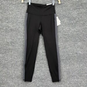 Old Navy Street Leggings Womens S Black Gray Tuxedo Stripe Ankle Zip High Rise
